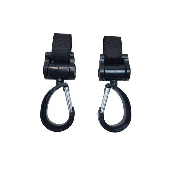 Heavy Duty Hook and Loop Carabiners X 2 Heart Cutout Detail Black - Picture 3 of 5